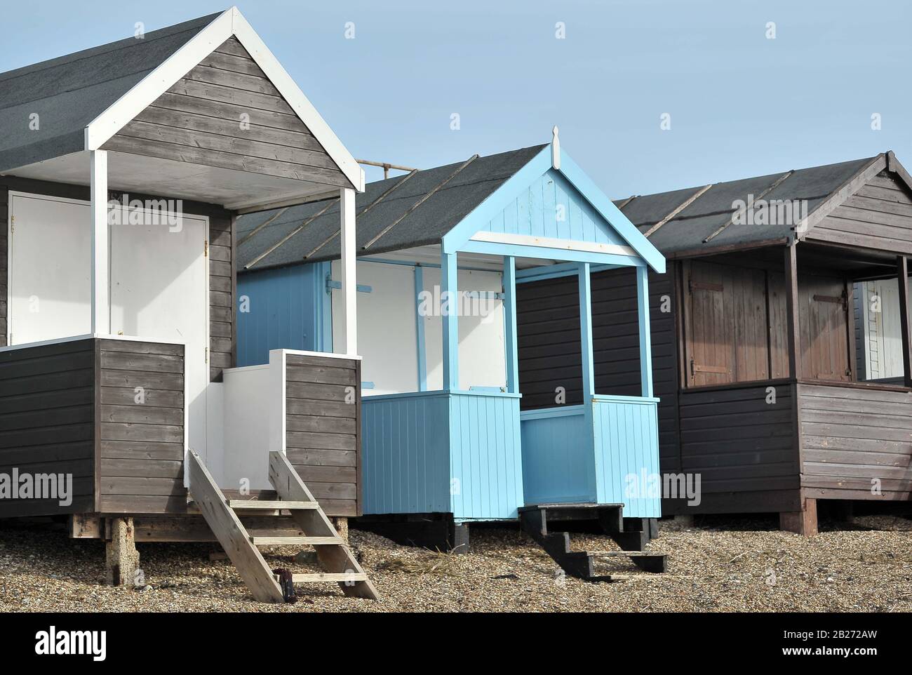 Southend. United Kingdom. 19 February 2020. Brightly coloured heach