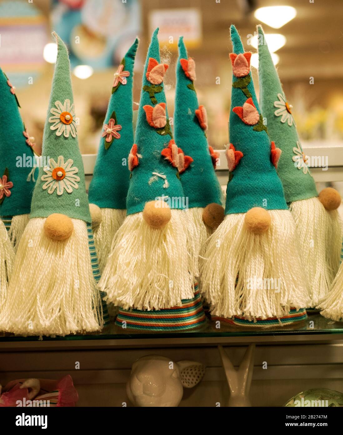 Faceless gnome figured with long facial hair for sale at Home Goods in Port Washington, Long Island, New York. Stock Photo