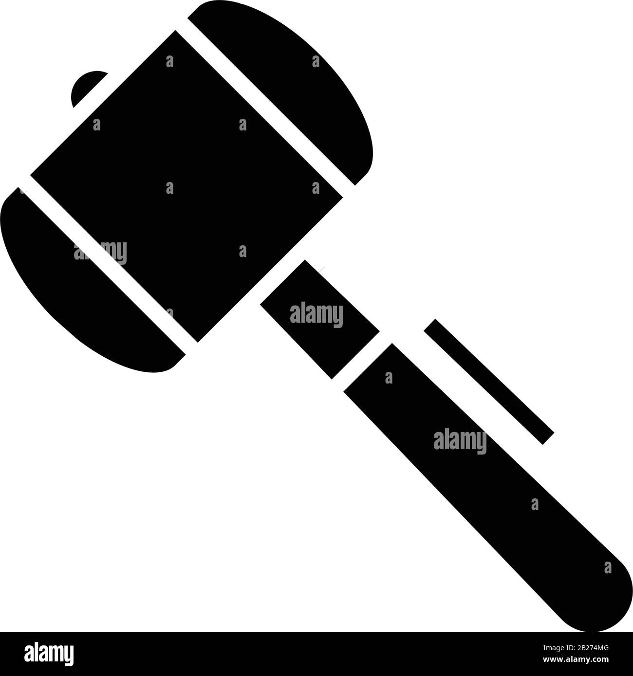 Hammer black icon, concept illustration, vector flat symbol, glyph sign