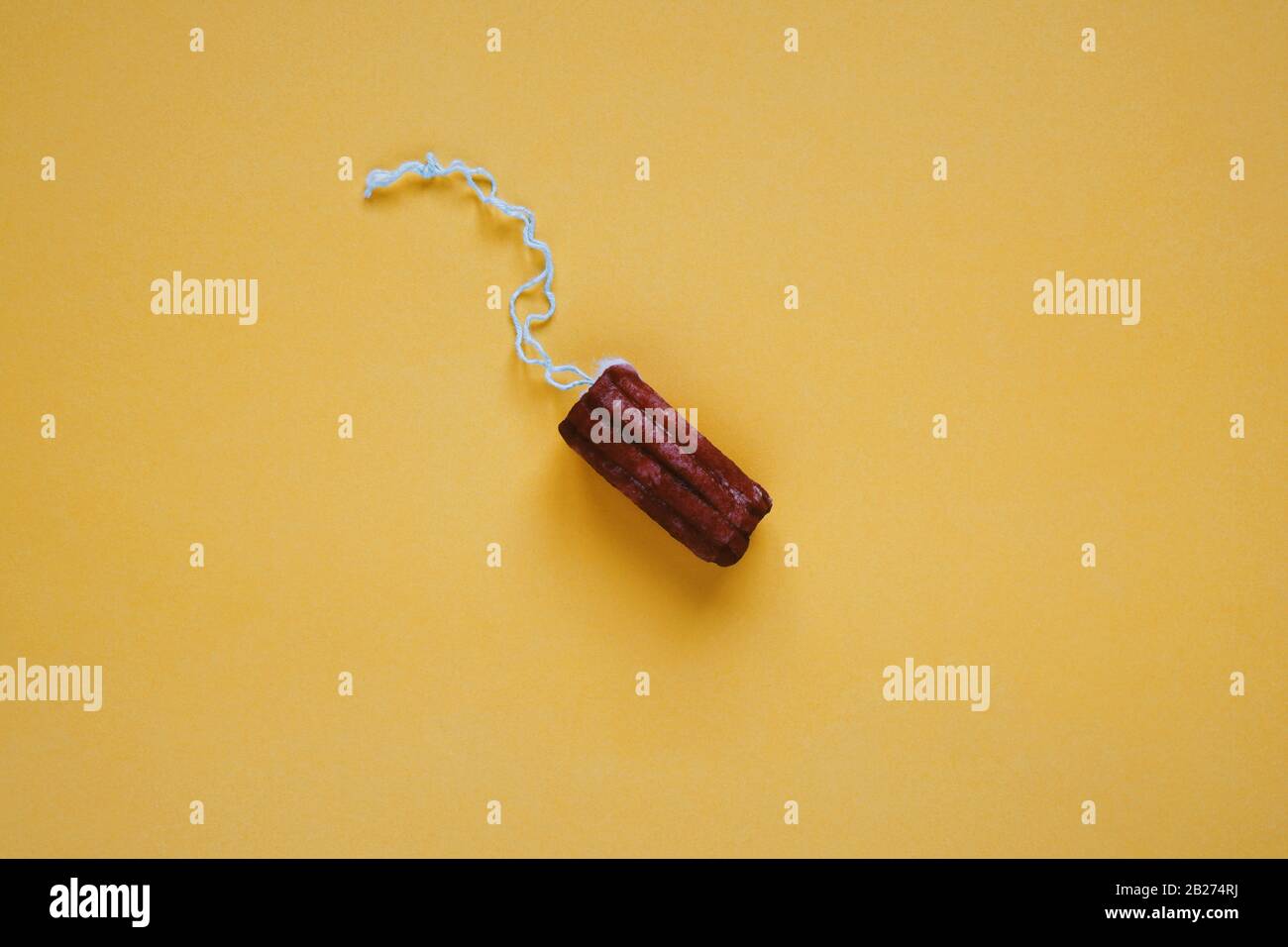used bloody tampon period or menstruation concept with fake blood