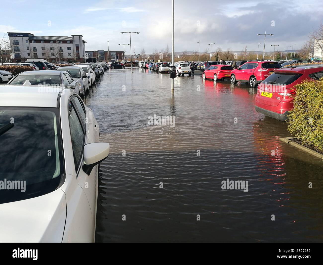 Glasgow, UK. 1st Mar, 2020. Roads and car parks struggle to cope with