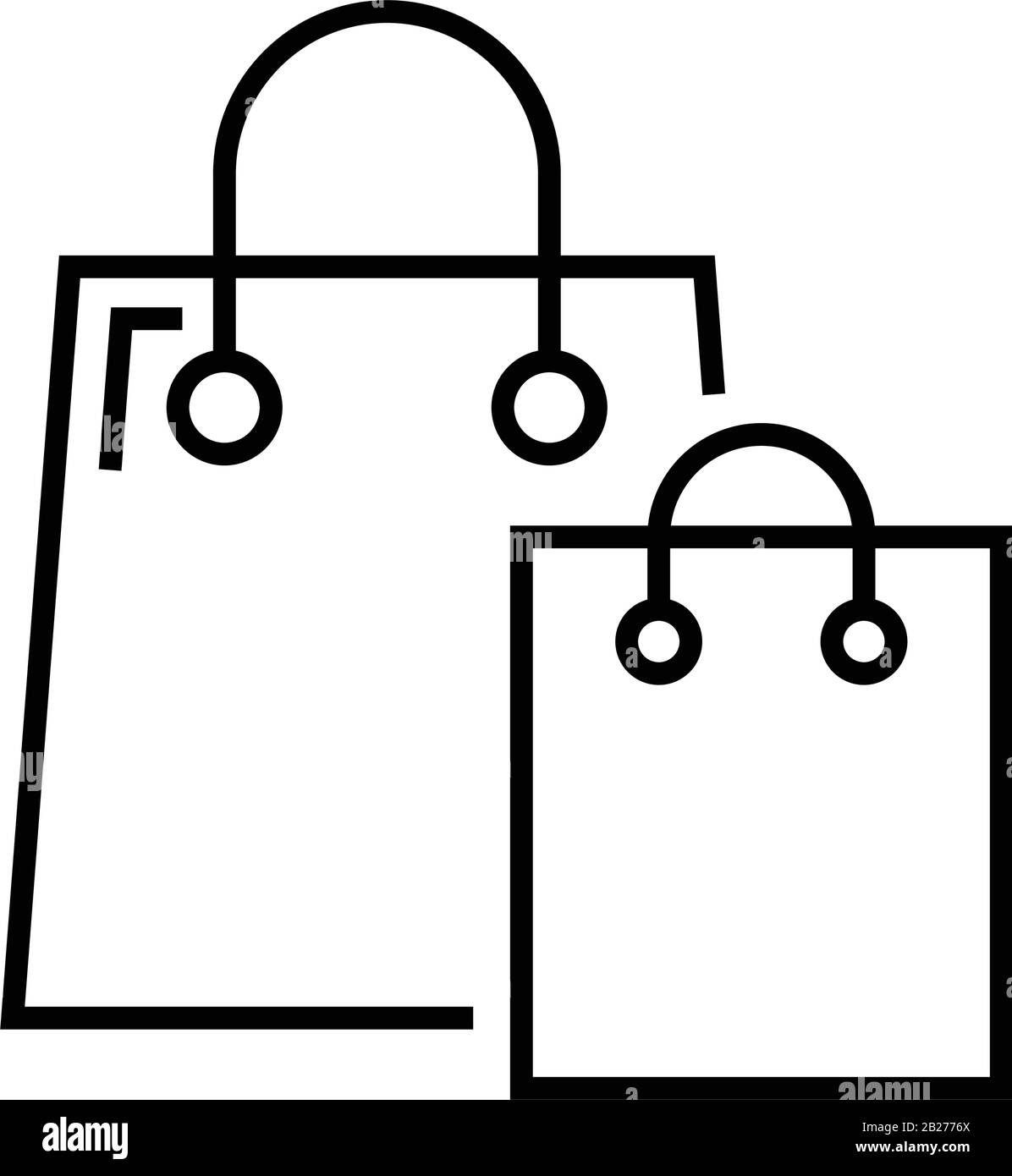 Shopping bags line icon, concept sign, outline vector illustration, linear symbol. Stock Vector