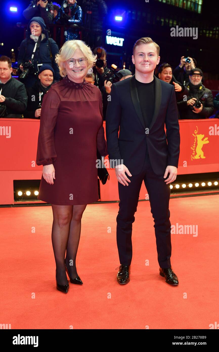 Berlin, Germany. 29th Feb, 2020. 70th Berlinale, Award ceremony: Christine Lambrecht (SPD), Federal Minister of Justice, and her son Alexander will attend the closing evening of the Berlinale. Credit: Jens Kalaene/dpa-Zentralbild/dpa/Alamy Live News Stock Photo