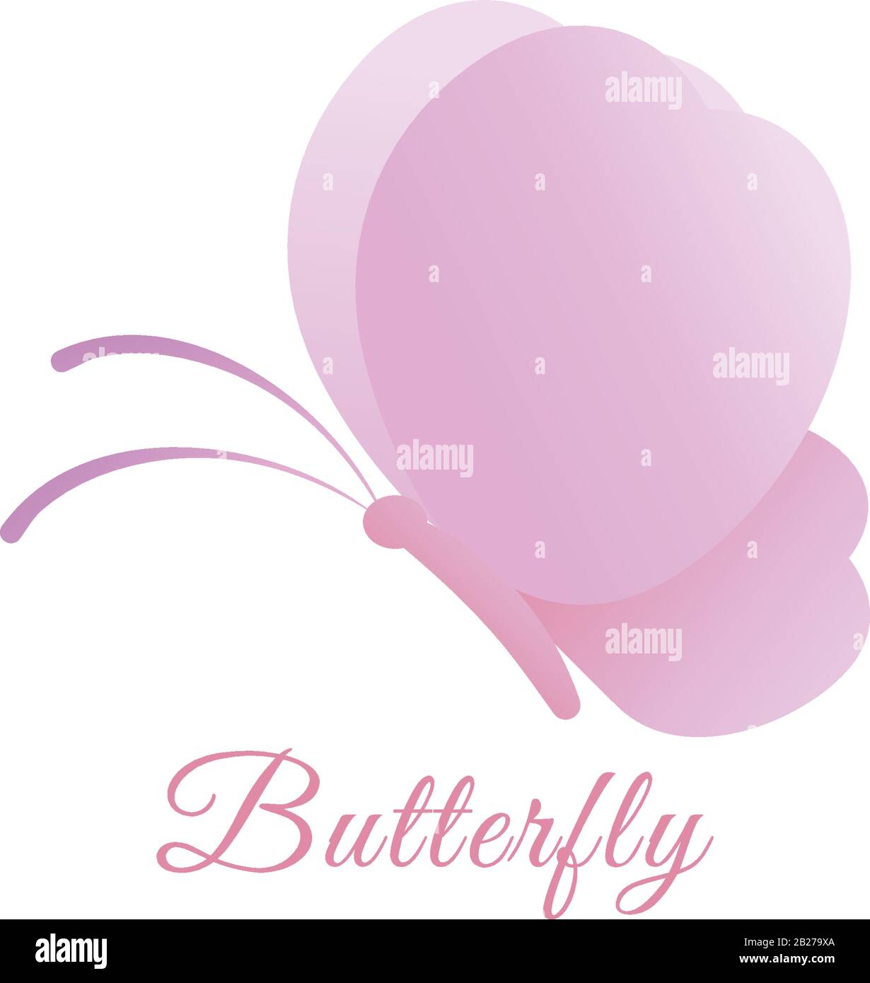 Beautiful Abstract Flying Pinky Butterfly Logo Concept Isolated On