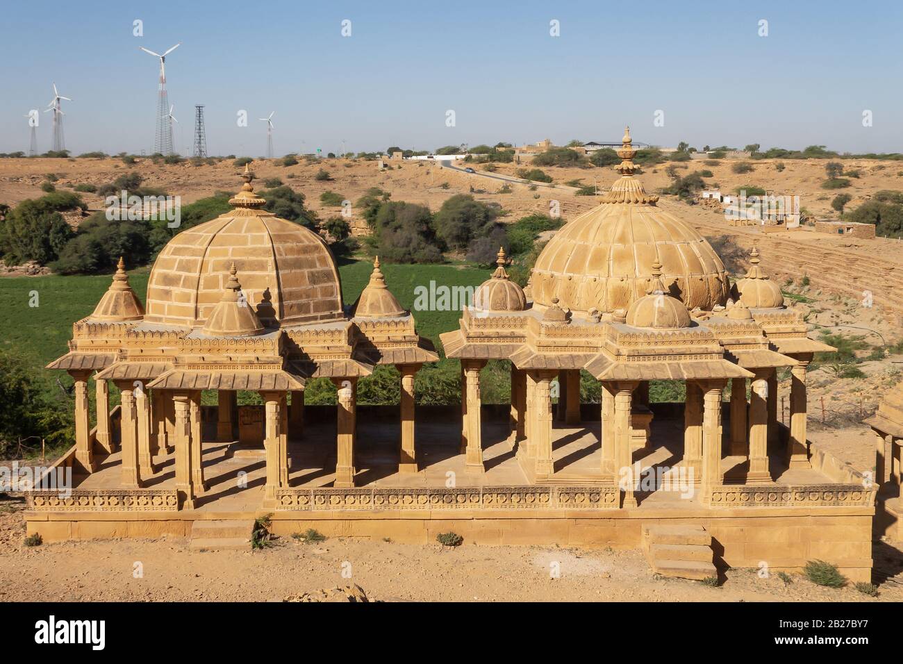 Jaisalmer, Rajasthan, India- Feb 17,2020. A View Of Royal Cenotaphs In Bada Bagh Stock Photo
