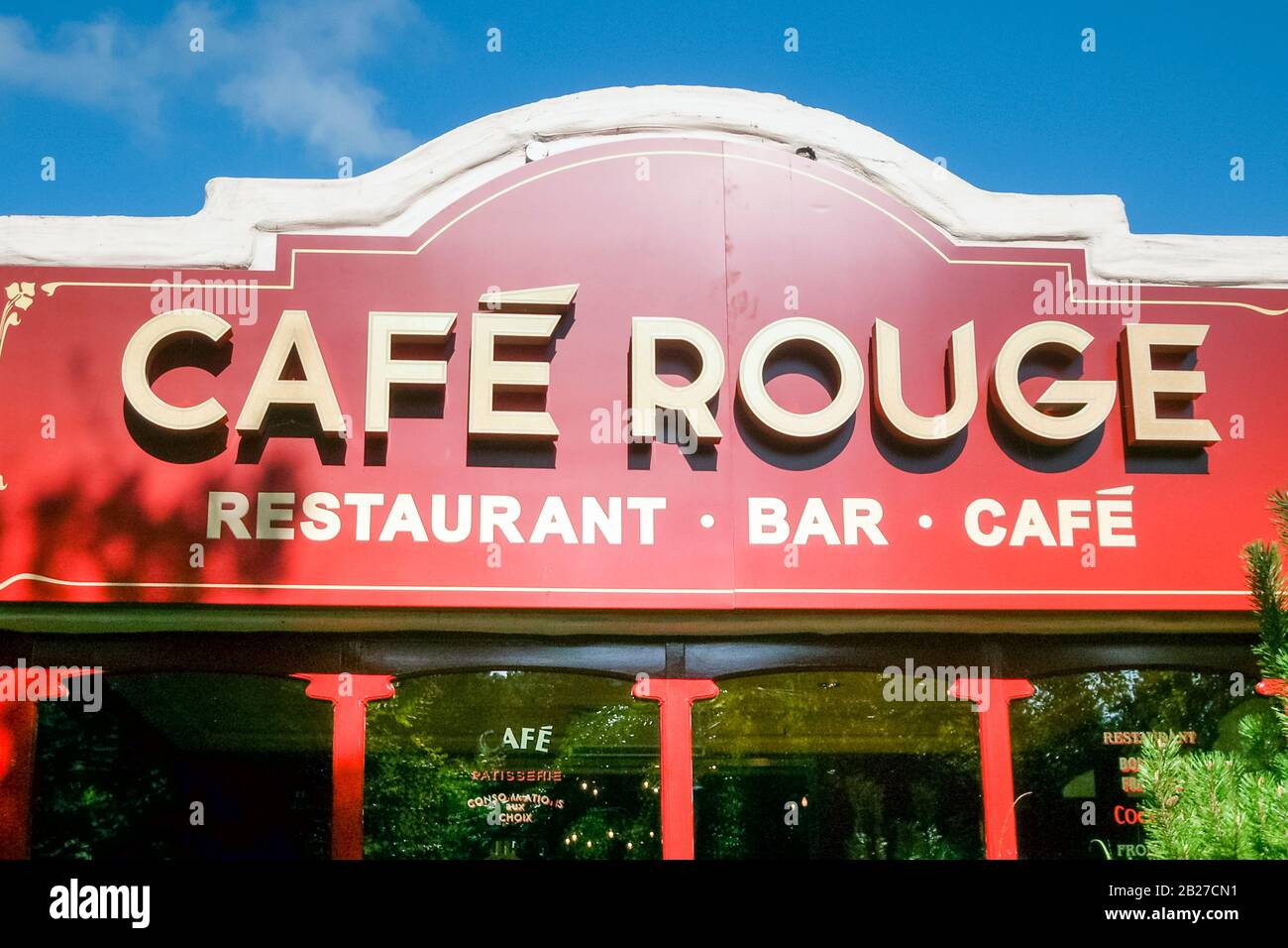 Sign above a Café Rouge restaurant, UK Stock Photo