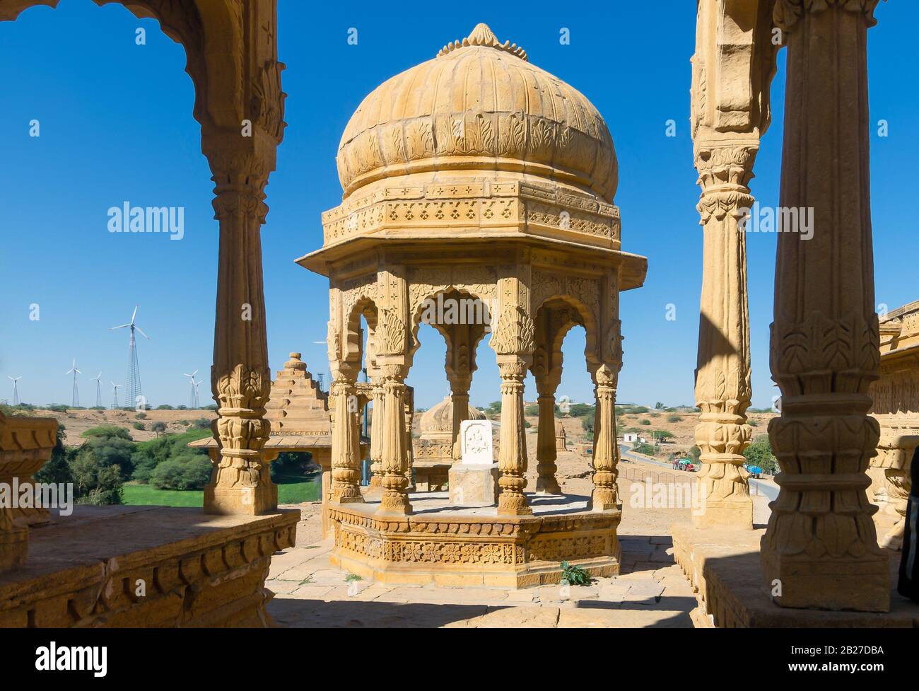 Jaisalmer, Rajasthan, India- Feb 17,2020. A View Of Royal Cenotaphs In Bada Bagh Stock Photo