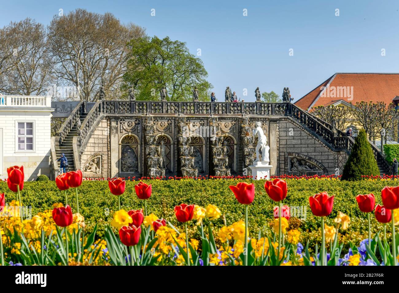 Große Kaskade, Großer Garten, Herrenhäuser Gärten, Hannover, Niedersachsen, Deutschland Stock Photo