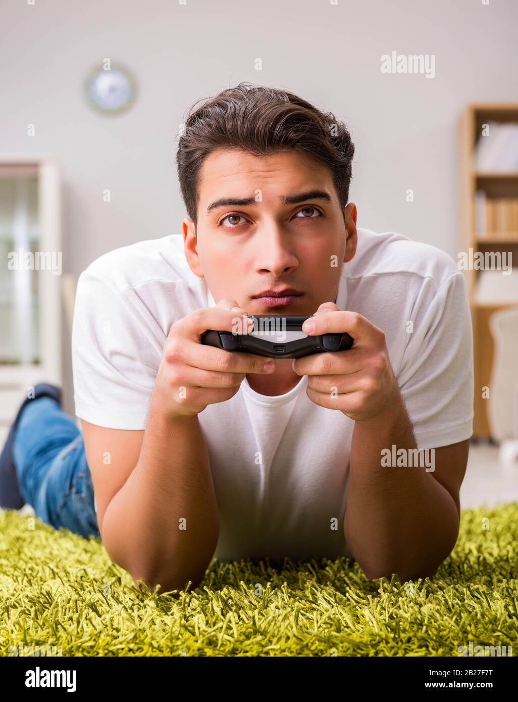 The man addicted to computer games Stock Photo - Alamy