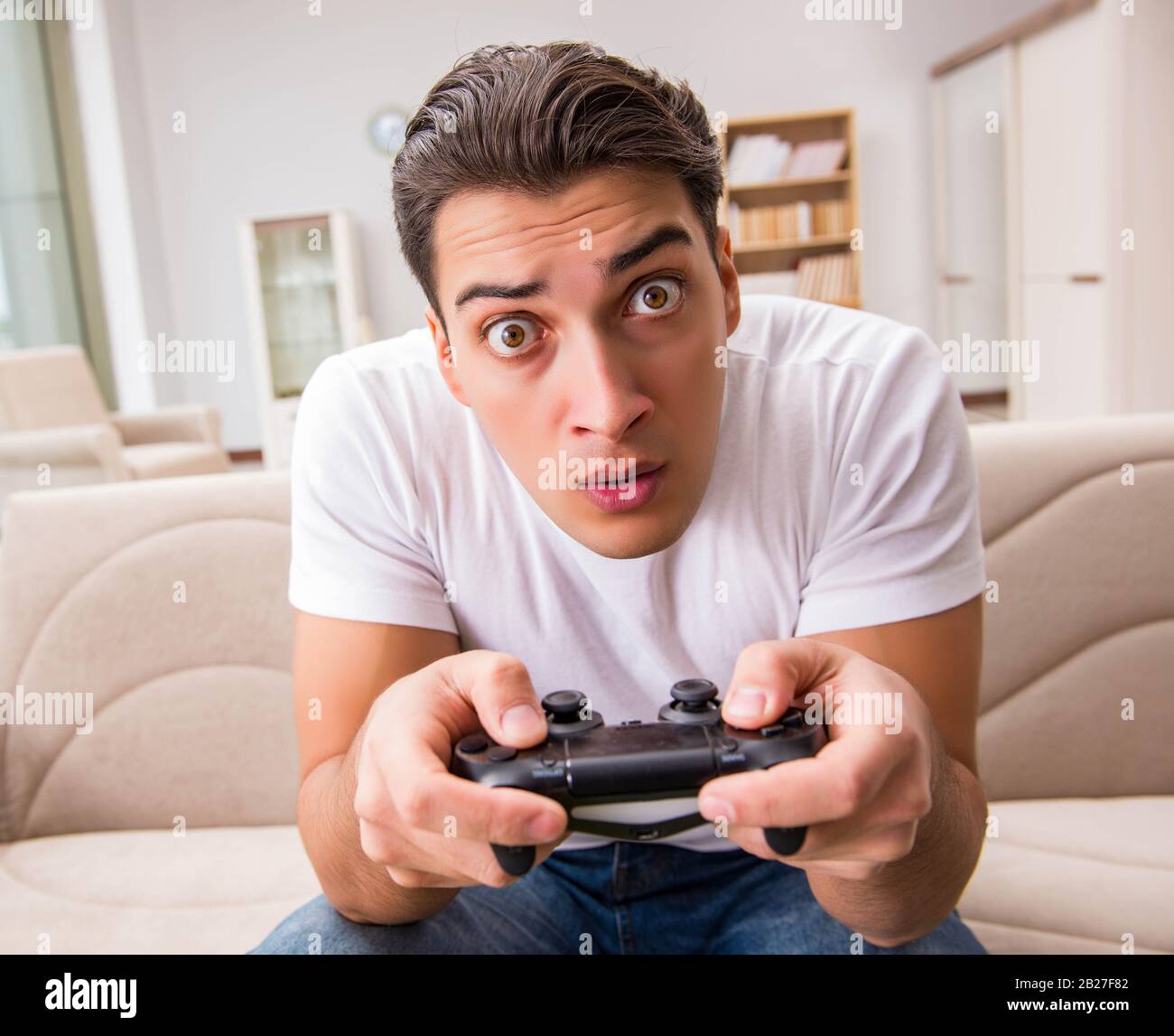The man addicted to computer games Stock Photo - Alamy