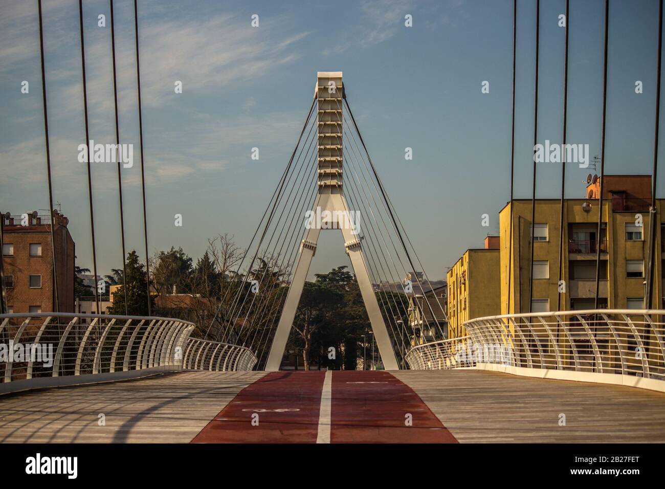new cycle-pedestrian educational bridge S. Maria degli Angeli - Rione Libertà - Benevento Stock Photo