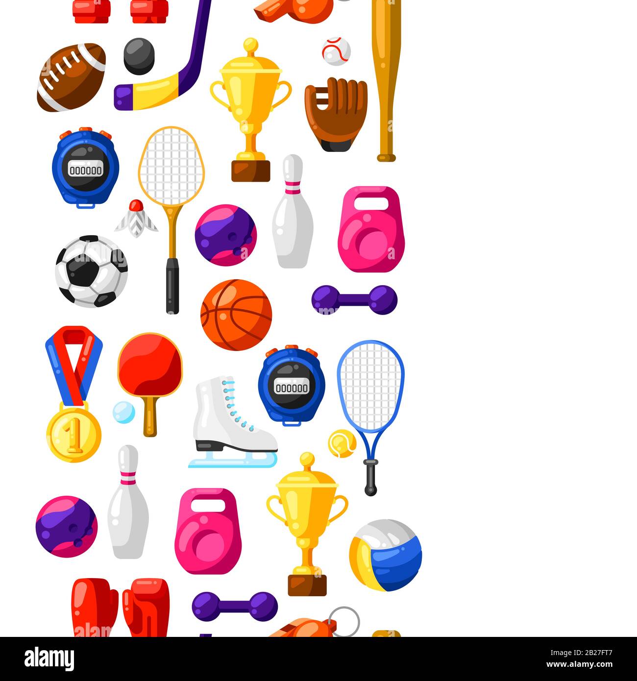 Seamless pattern with sport icons. Stock Vector