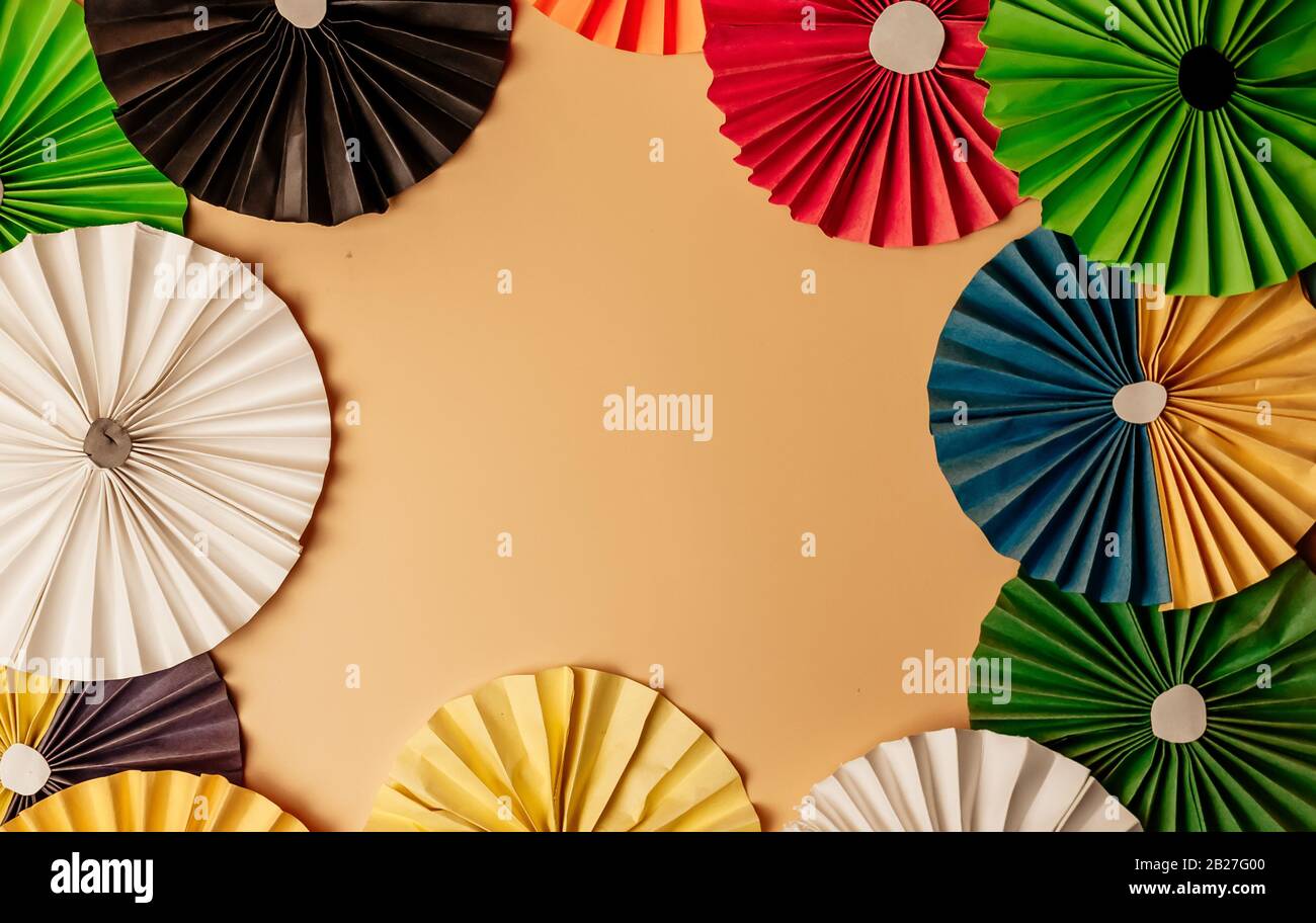 multicolored paper background. Origami in the Chinese style. Decor for