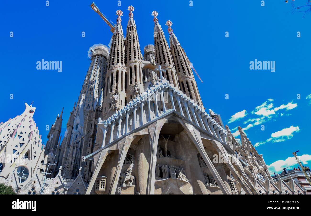 Barcelona España la sagrada familia de GAUDI 2020/01/ Stock Photo