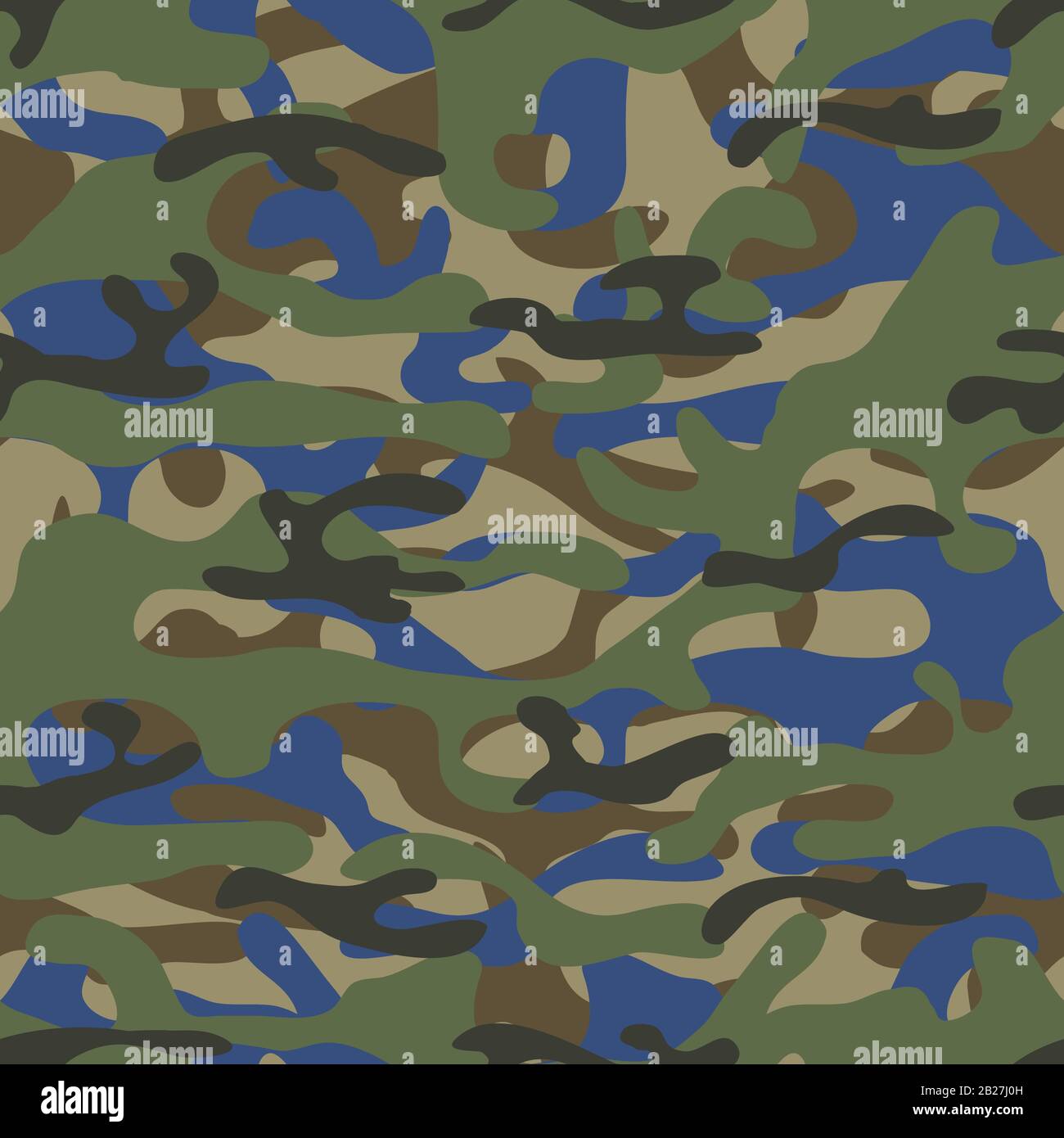 Seamless Camouflage Pattern Khaki Texture Vector Illustration Camo