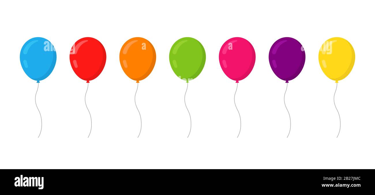 Balloons set icon. Flat style vector illustration. Stock Vector
