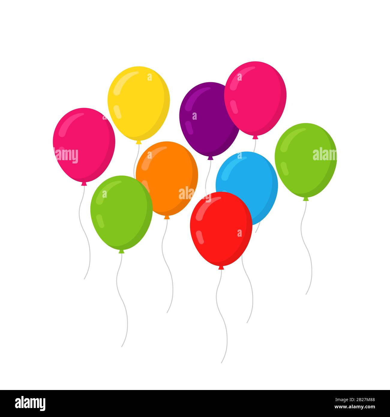 Balloons set icon. Flat style vector illustration. Stock Vector