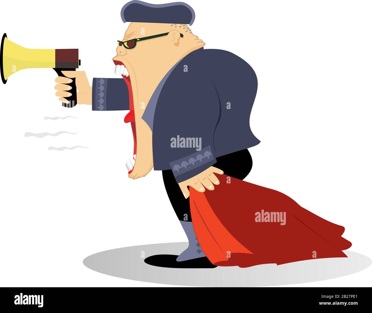 Cartoon bullfighter shouts to megaphone illustration. Shouting bullfighter with matador cape and megaphone isolated on white Stock Vector Image & Art - Alamy Cartoon bullfighter shouts to megaphone illustration. Shouting bullfighter with matador cape and megaphone isolated on white Stock Vector Image & Art - Alamy
