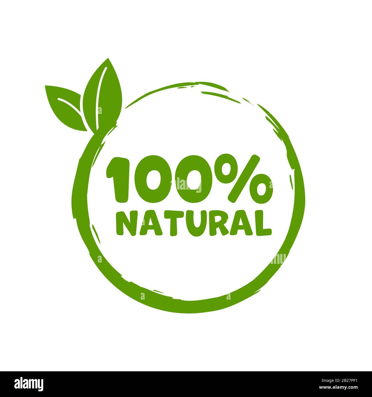 Green stamp with text 100 Natural product. Vector Stock Vector