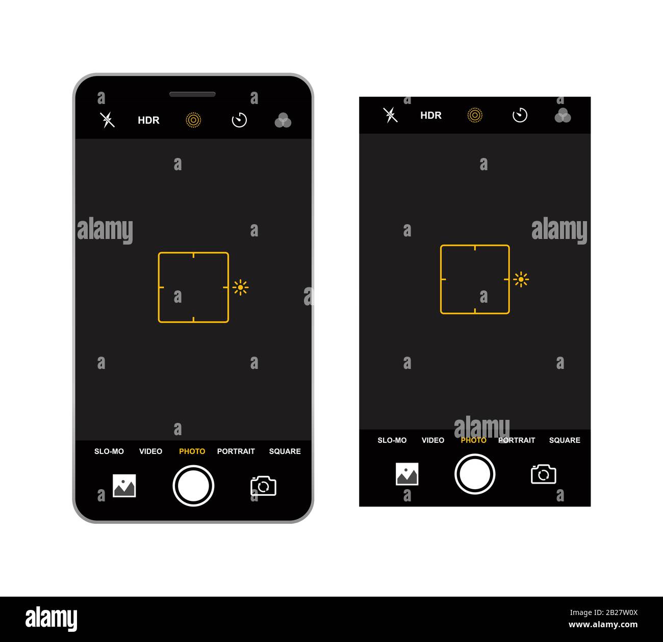Smartphone camera viewfinder template. Camera recording. Vector