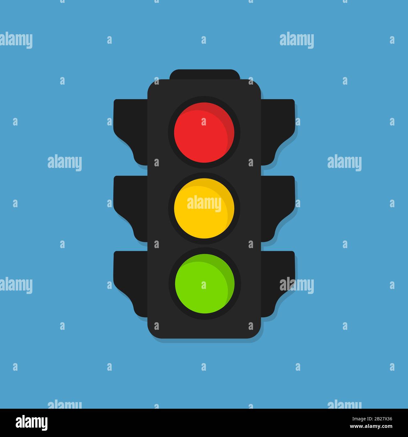 Traffic lights flat. Vector Illustration Stock Vector
