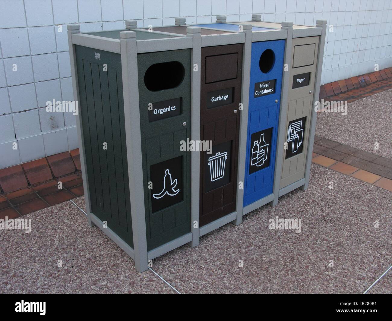 Recycling bins, Vancouver Stock Photo Alamy