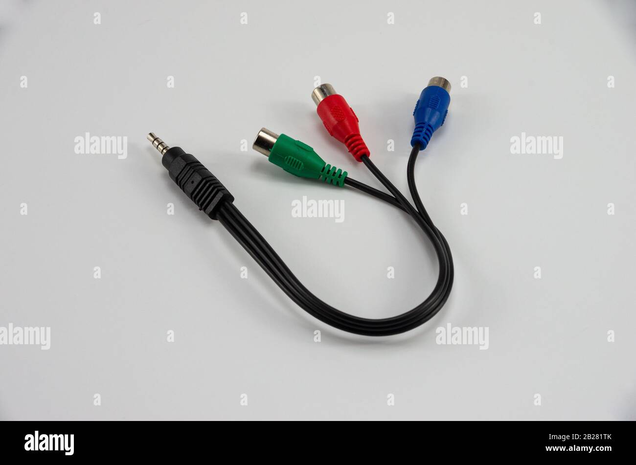 Computer and music cable for input and output, red, green, blue Stock Photo  - Alamy