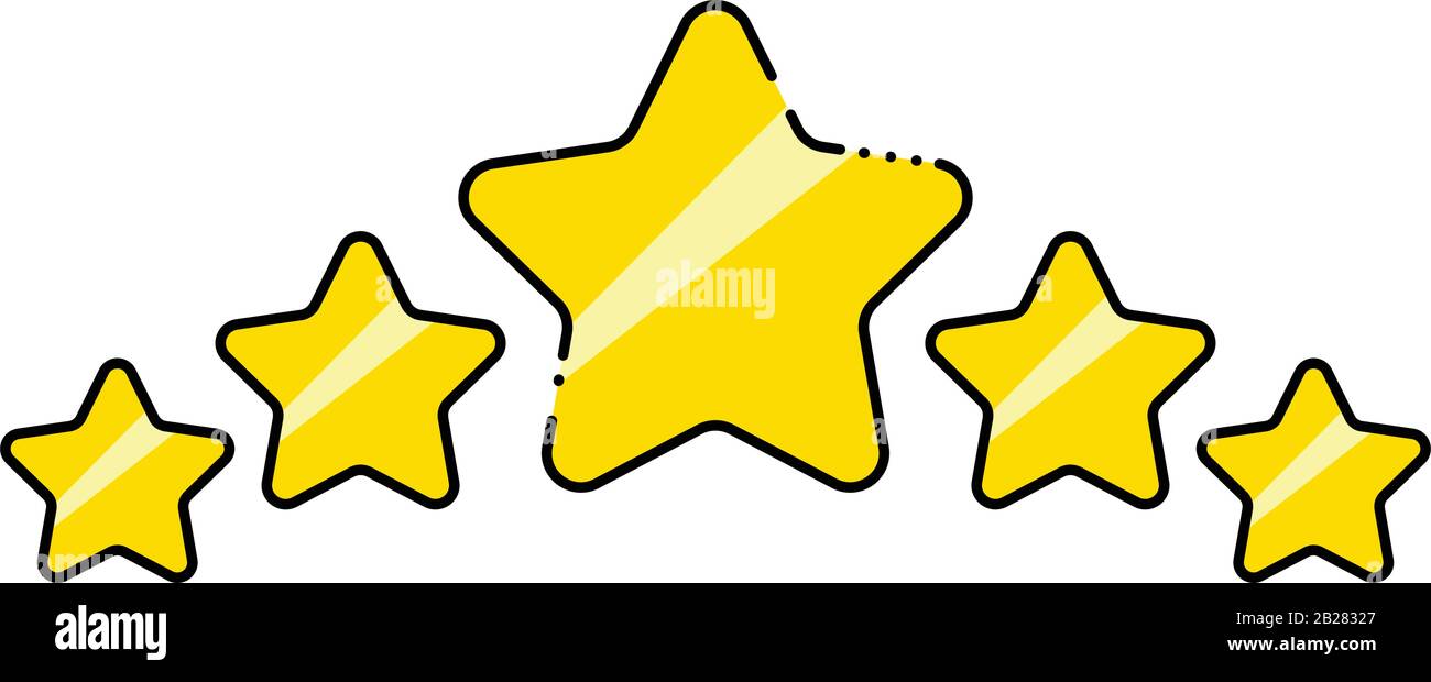 5 star rating icon, Excellent performance, Quality service, star icon ...