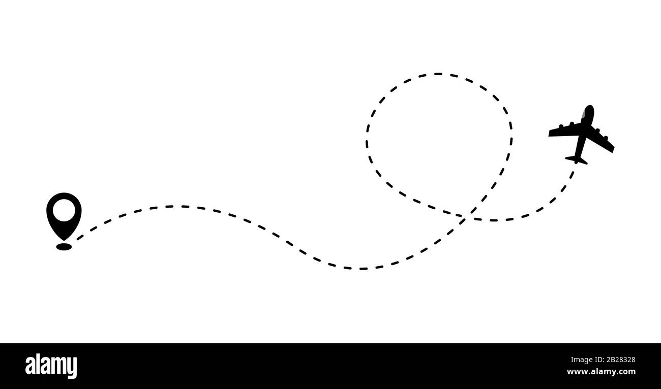 Plane and track icon on a white background. Vector illustration Stock ...