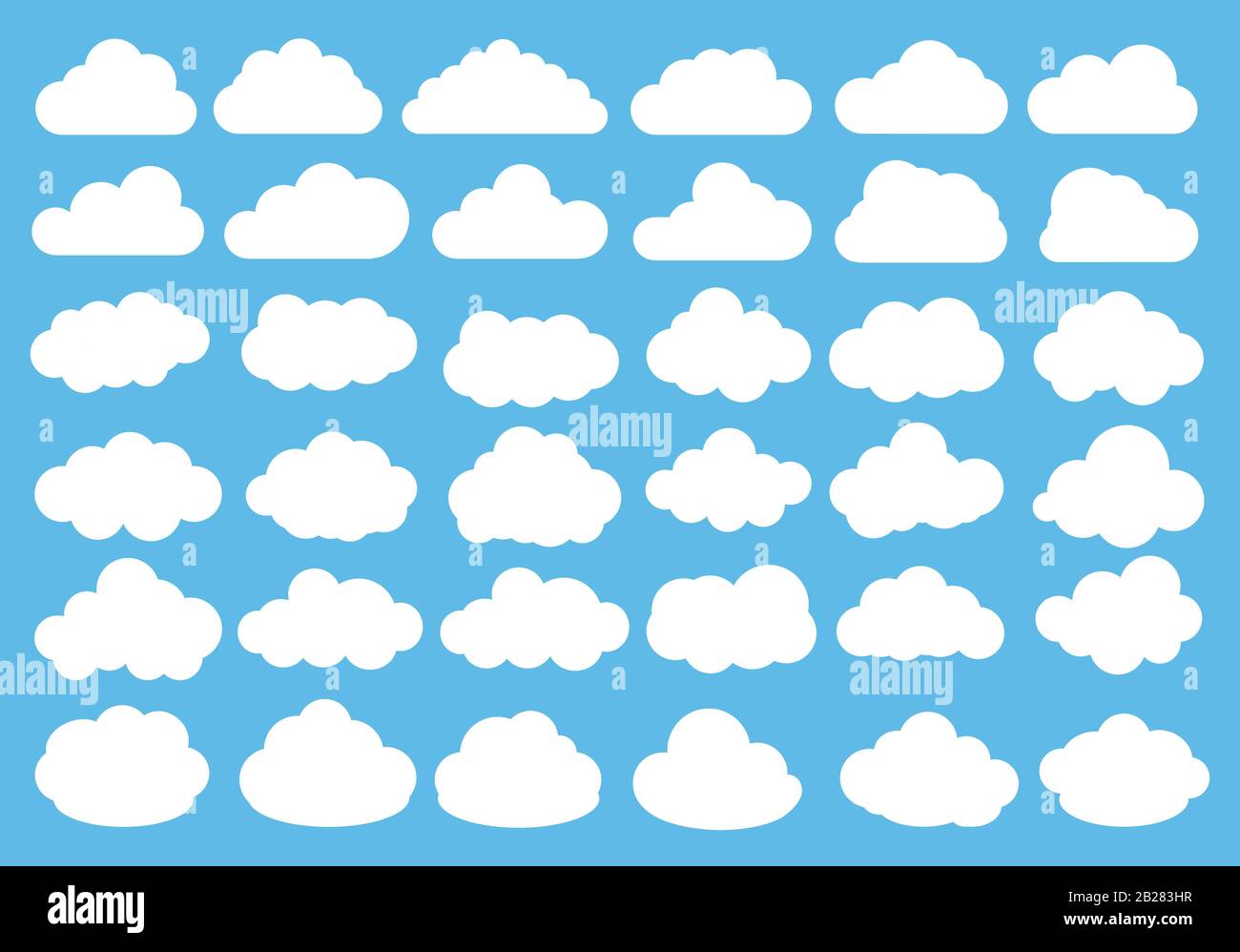 Vector illustration of clouds flat icon set Stock Vector Image & Art ...
