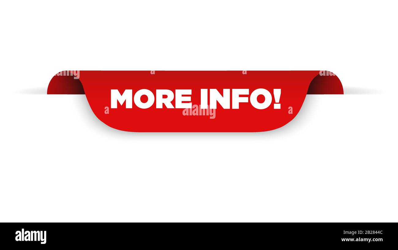 Red ribbon with text more info. Vector illustration Stock Vector