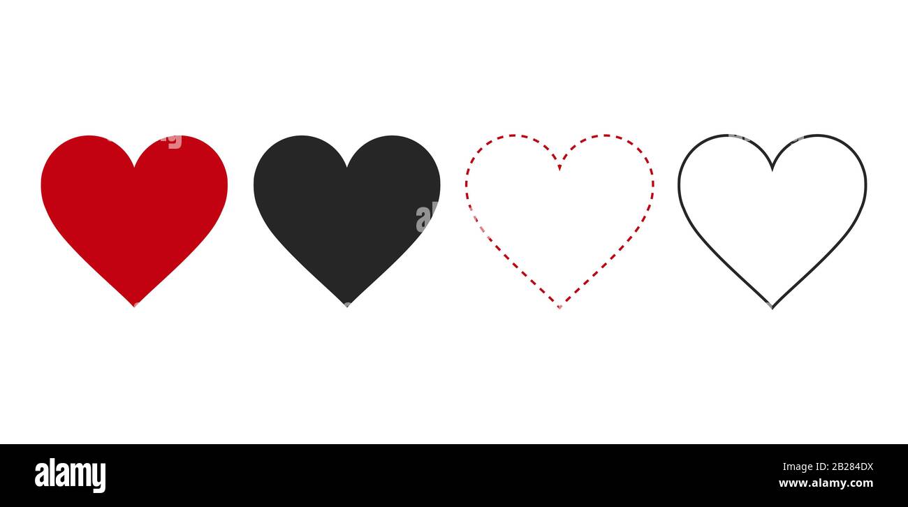 Red heart icon on white background. Love logo heart illustration Stock ...