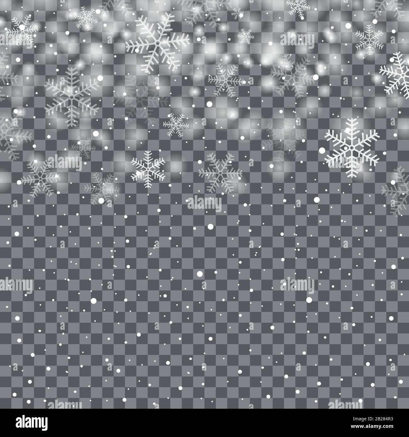 Falling snowflakes or snowflakes on transparent background. Vector ...