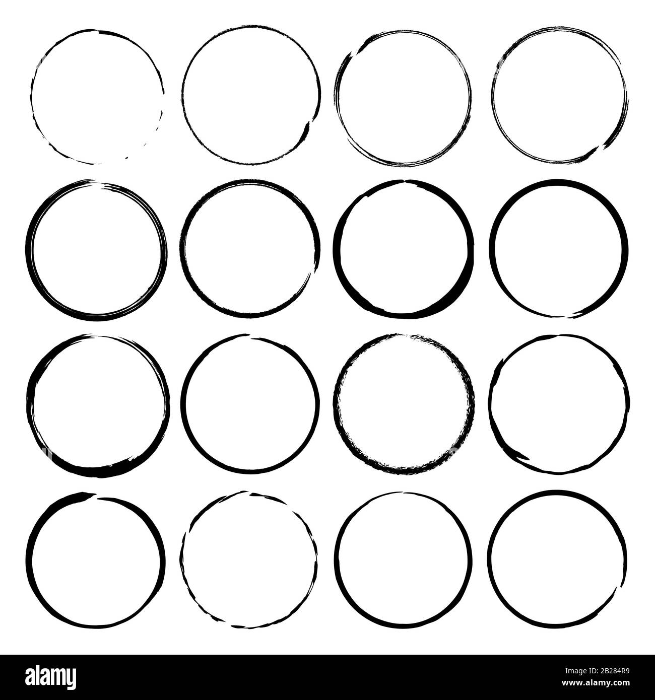 Grunge circle brush ink frames set. Vector set Stock Vector Image & Art ...