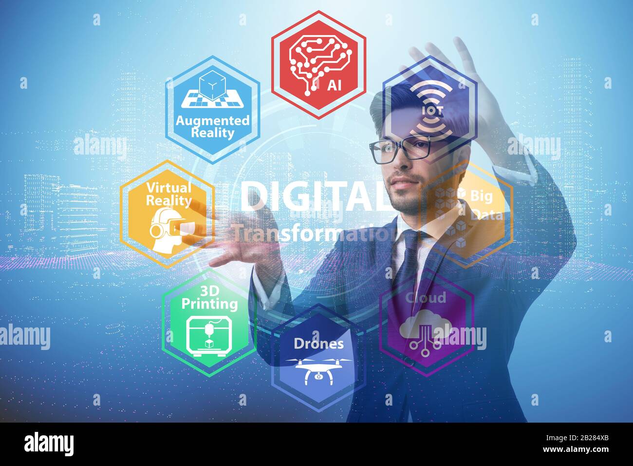 The digital transformation and digitalization technology concept Stock ...
