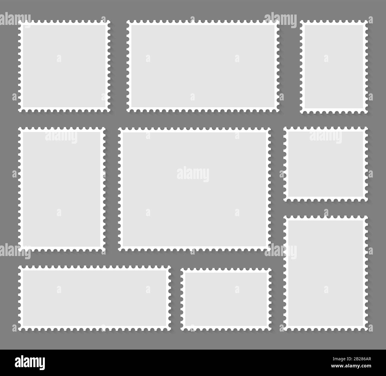 Blank set postage stamps collection. Vector illustration Stock Vector