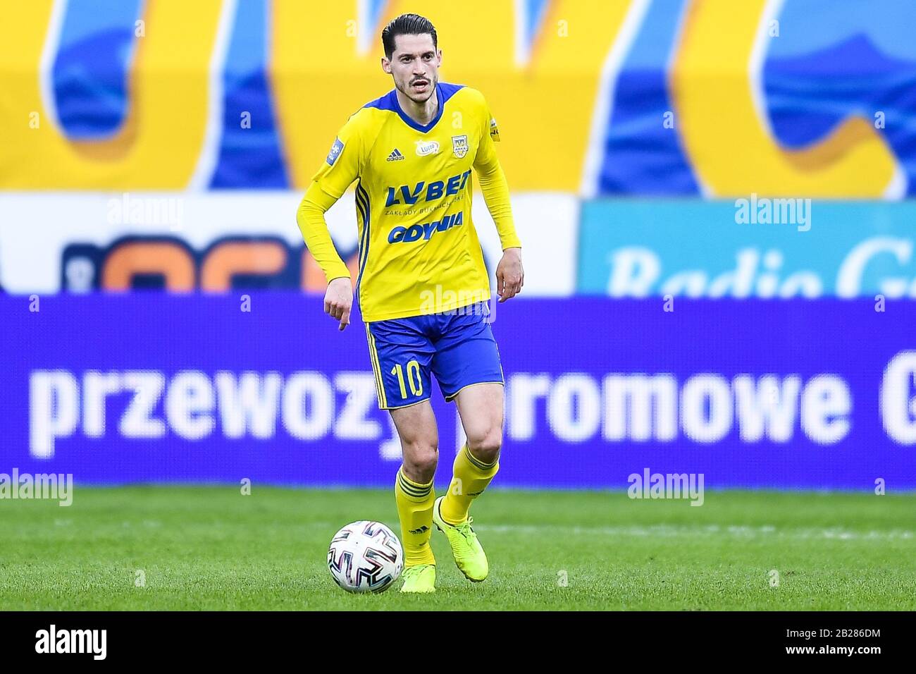 Marko Vejinovic Of Arka Seen In Action During The Polish Ekstraklasa Match Between Arka Gdynia And Lks Lodz In Gdynia Final Score Arka Gdynia 1 1 Lks Lodz Stock Photo Alamy