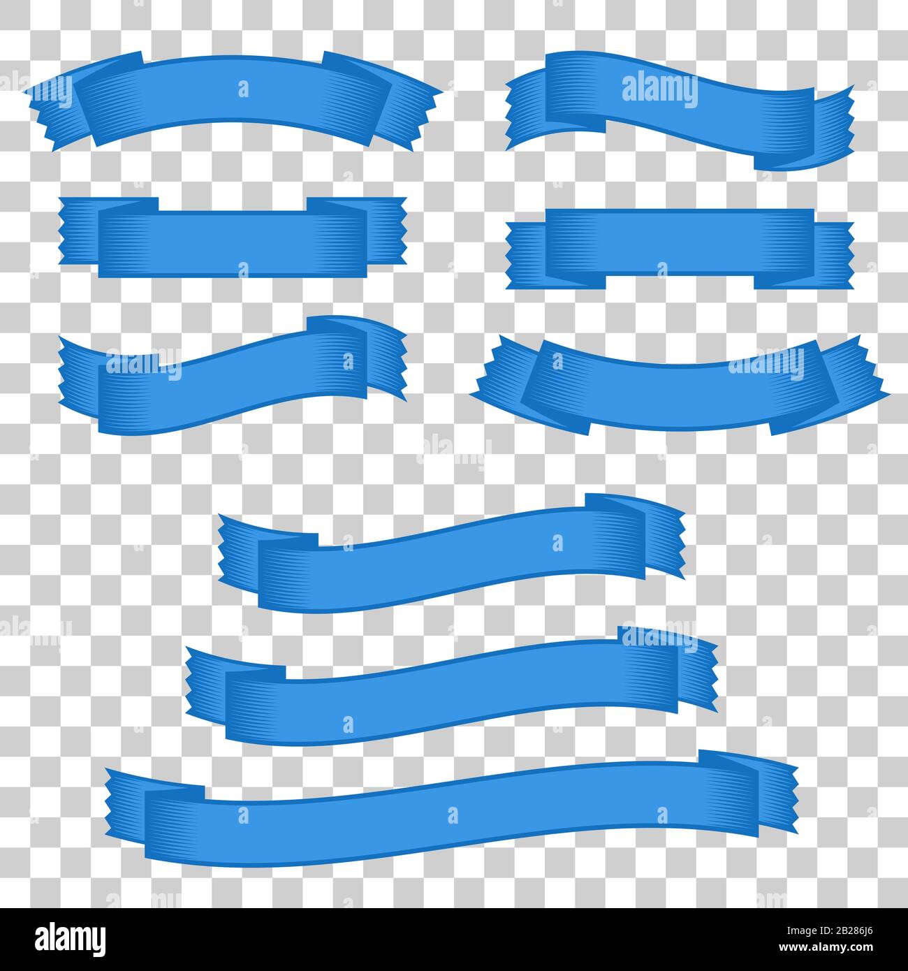 Set of colored ribbon banners. With space for text. A simple flat ...