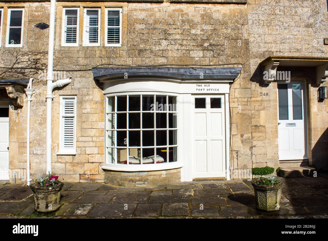 The front of the old post office shop in the hamlet of Turleigh
