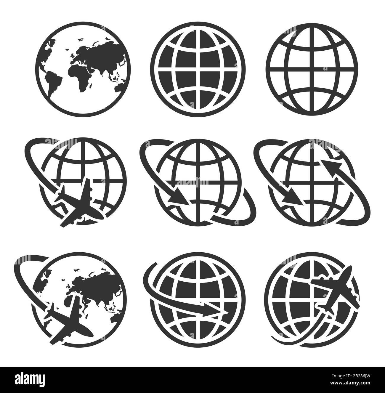 Globe earth set icon vector illustration Stock Vector Image & Art - Alamy