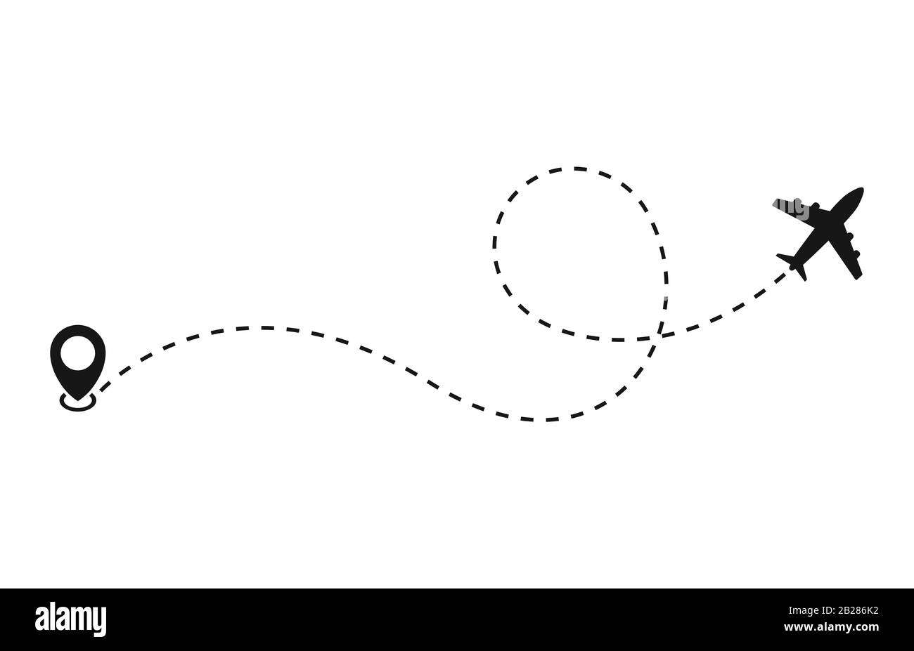 Plane and track icon on a white background. Vector illustration Stock ...