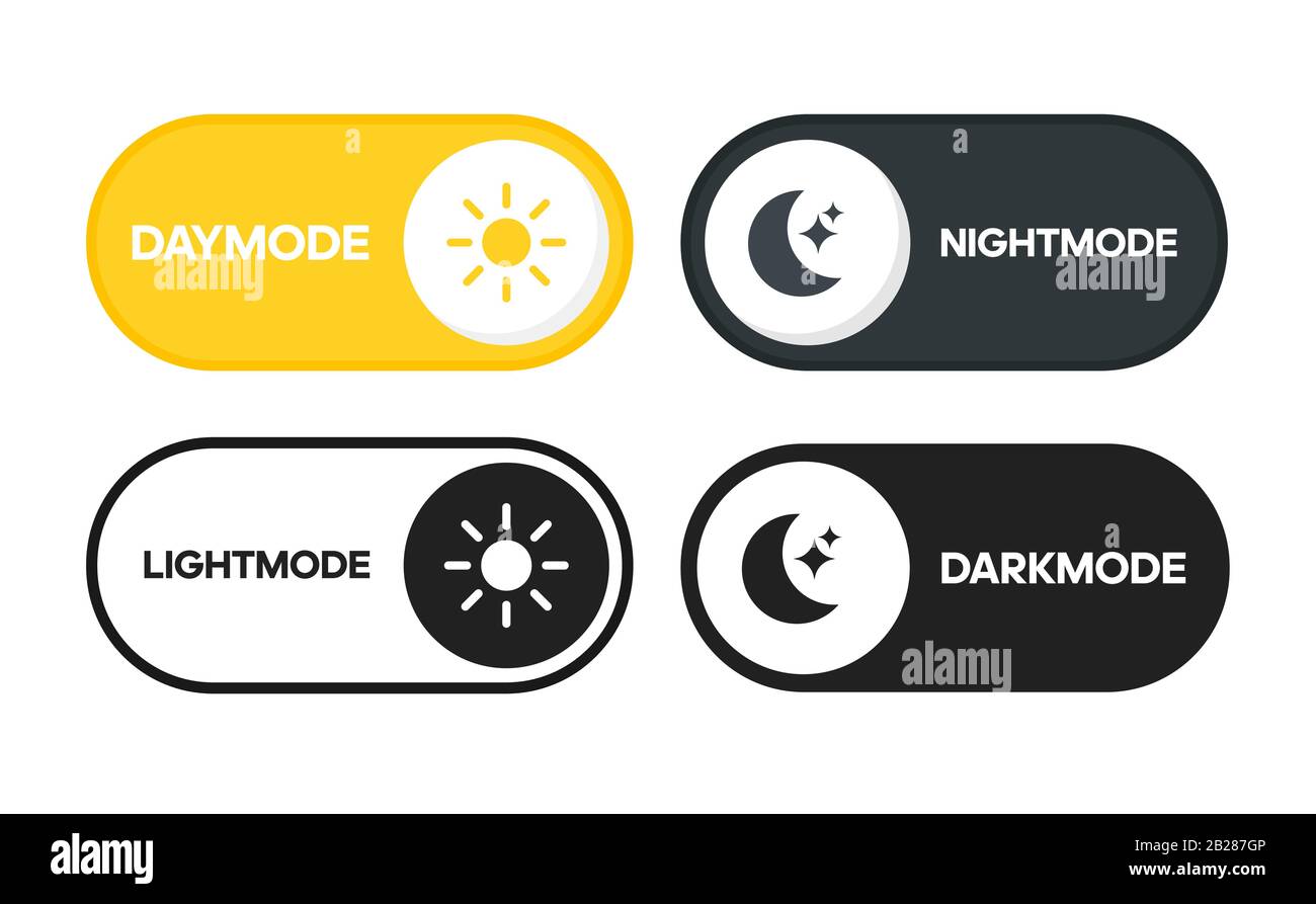 Day and night switch interface design. Vector for mobile and web. Stock Vector