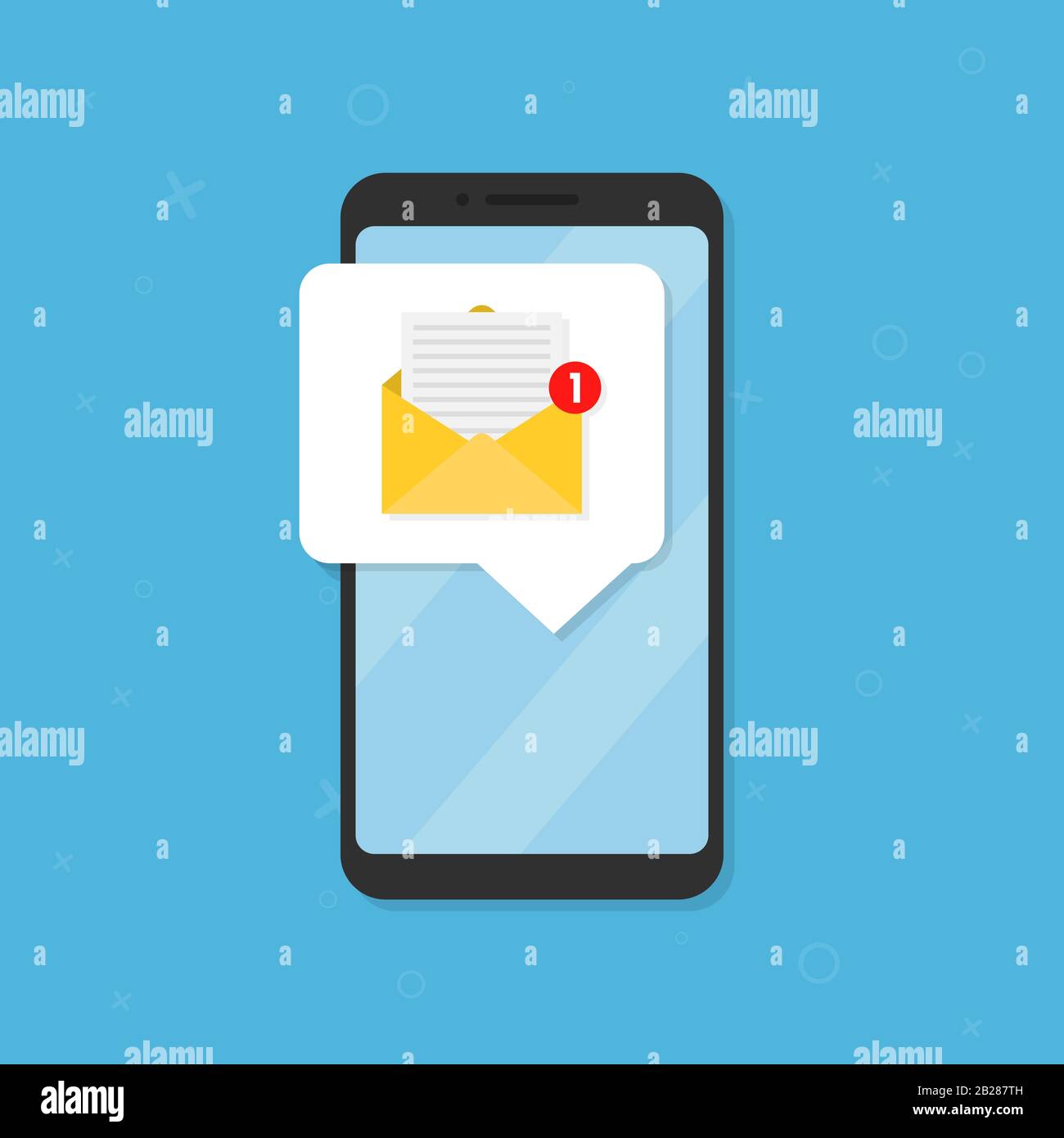 New message on the smartphone screen. Vector illustration Stock Vector ...