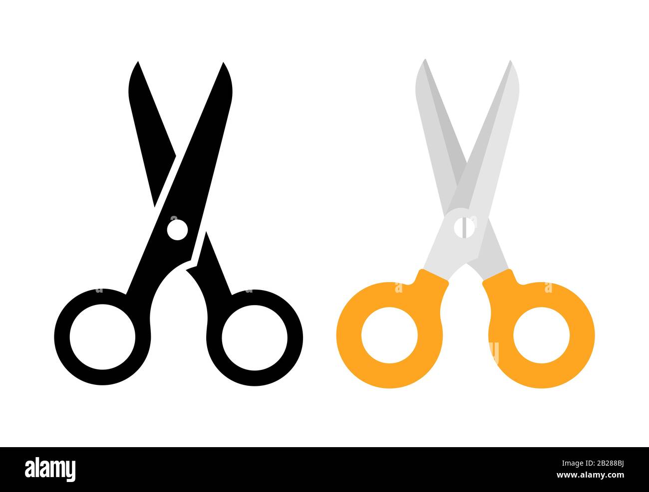 Scissors black and flat icon on white background Stock Vector