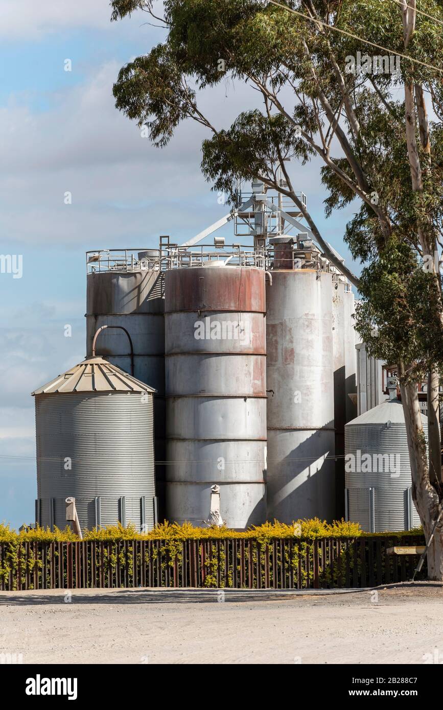 Riebeek West, South Africa. Dec2019. Grain silos used for storing wheat