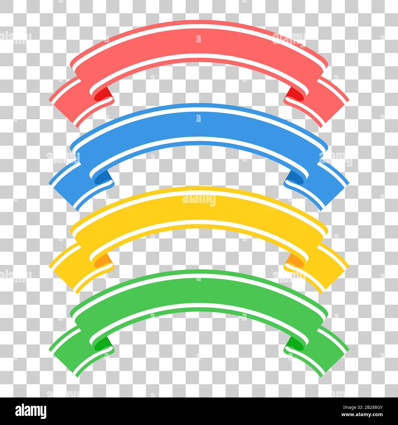 Set of colored ribbon banners. With space for text. A simple flat ...