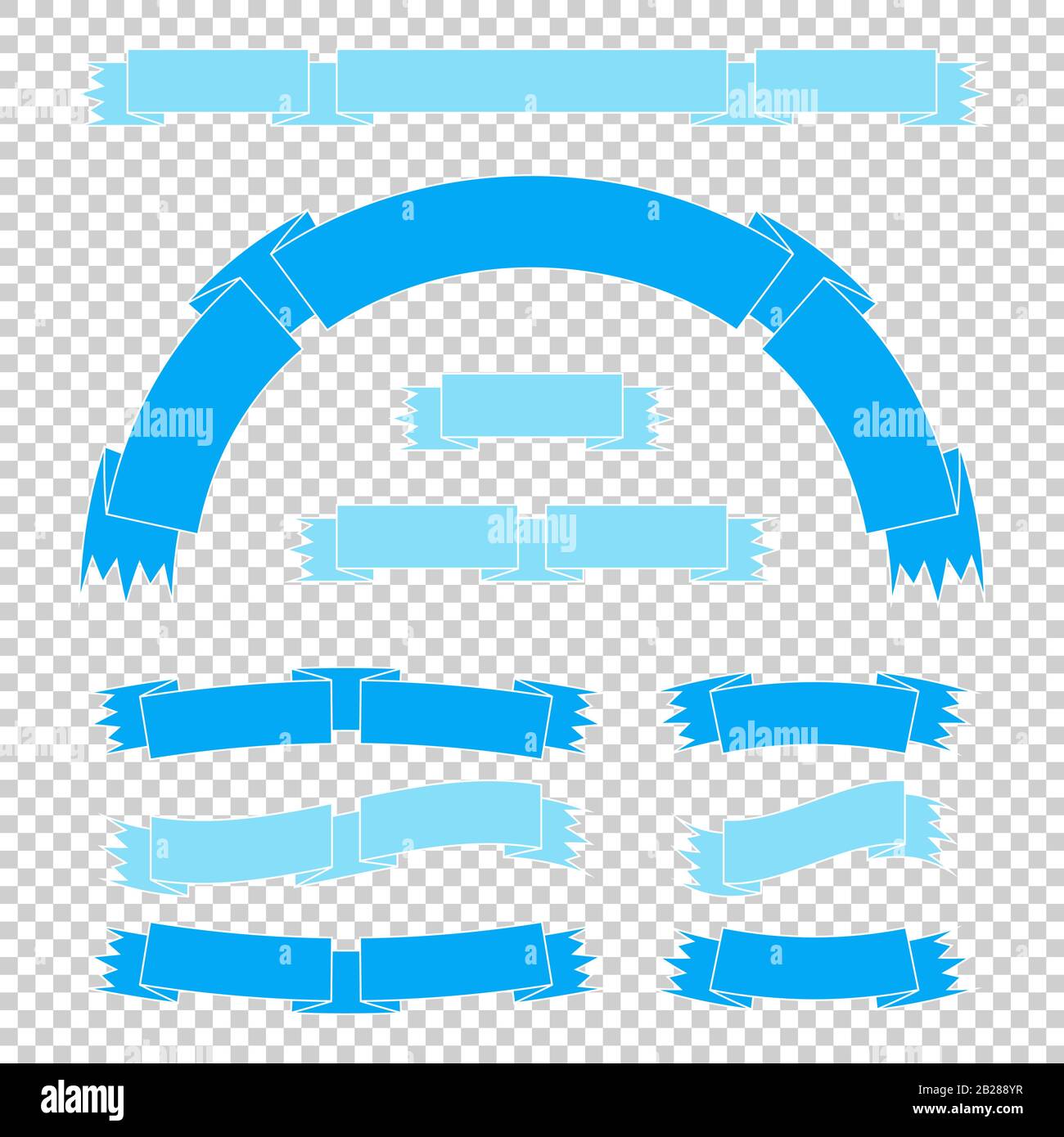 Set of colored ribbon banners. With space for text. A simple flat ...