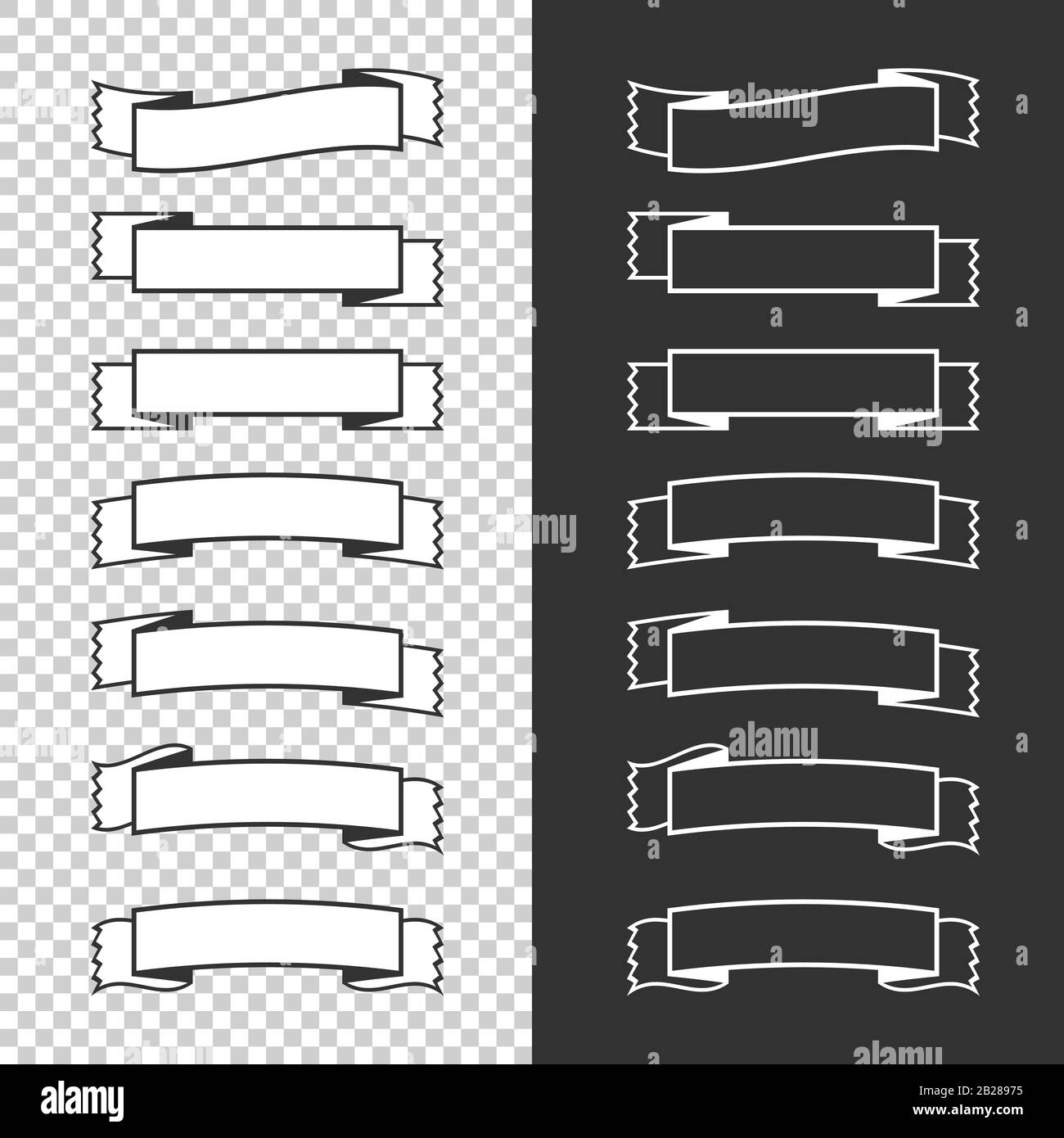 A set of banner ribbons. With space for text. A simple flat vector ...
