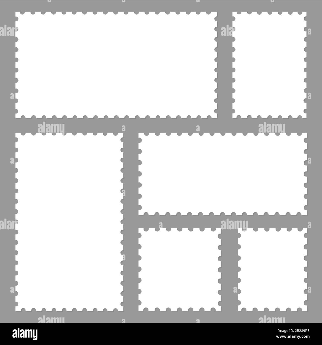 Blank set postage stamps collection. Vector illustration Stock Vector