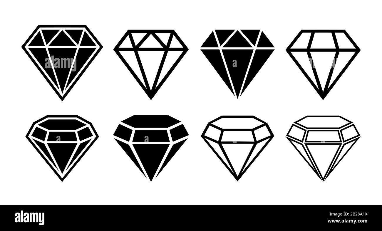 Diamond set icon. Vector illustration. Simple flat icon Stock Vector